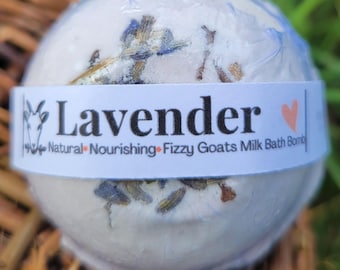 Lavender Goat Milk Bath Bomb: Natural Essential Oil, Dry Skin