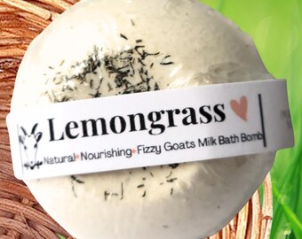Lemongrass Goat Milk Bath Bomb: Natural Essential Oils, Dry Skin