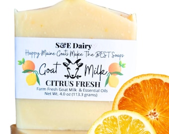 Lemon & Sweet Orange Goat Milk Soap: Natural Citrus Essential Oils