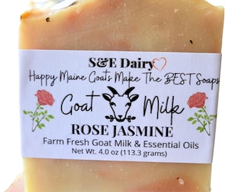 Handmade Rose Jasmine Goat Milk Soap: Artisan Moisturizing Soap