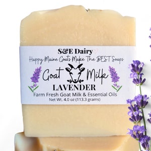 Lavender Goat Milk Soap, All Natural Essential Oil Goats Milk Moisturizing Cold Process Organic Flower Soap |Artisan Soap