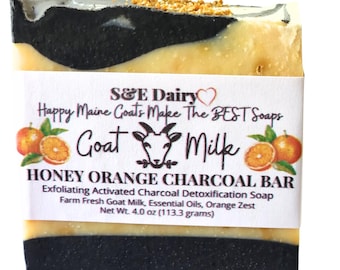 Organic Orange Charcoal Goat Milk Soap: Exfoliating Face & Body Bar