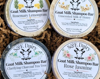 Natural Goat Milk Shampoo Bar: Essential Oil Hair Soap