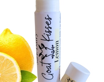 Natural Lemon Goat Milk Lip Balm: Homemade Natural Ingredients Moisturizing for Sensitive Dry Lips