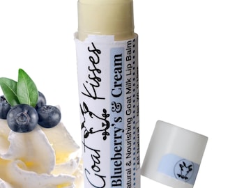 Blueberries & Cream Goat Milk Lip Balm: Natural Shea Butter Chapstick
