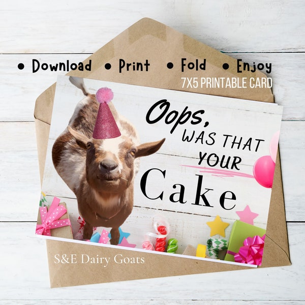 Goat Birthday Card Etsy