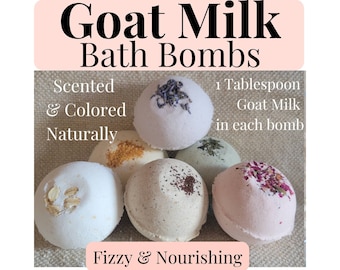 Natural Goat Milk Bath Bombs, Fizzy Bath Bombs, Nourishing Bath Bomb, Milk Bath Bomb, All Natural Skin Care, Goat Milk Bath, Dry Skin Bath