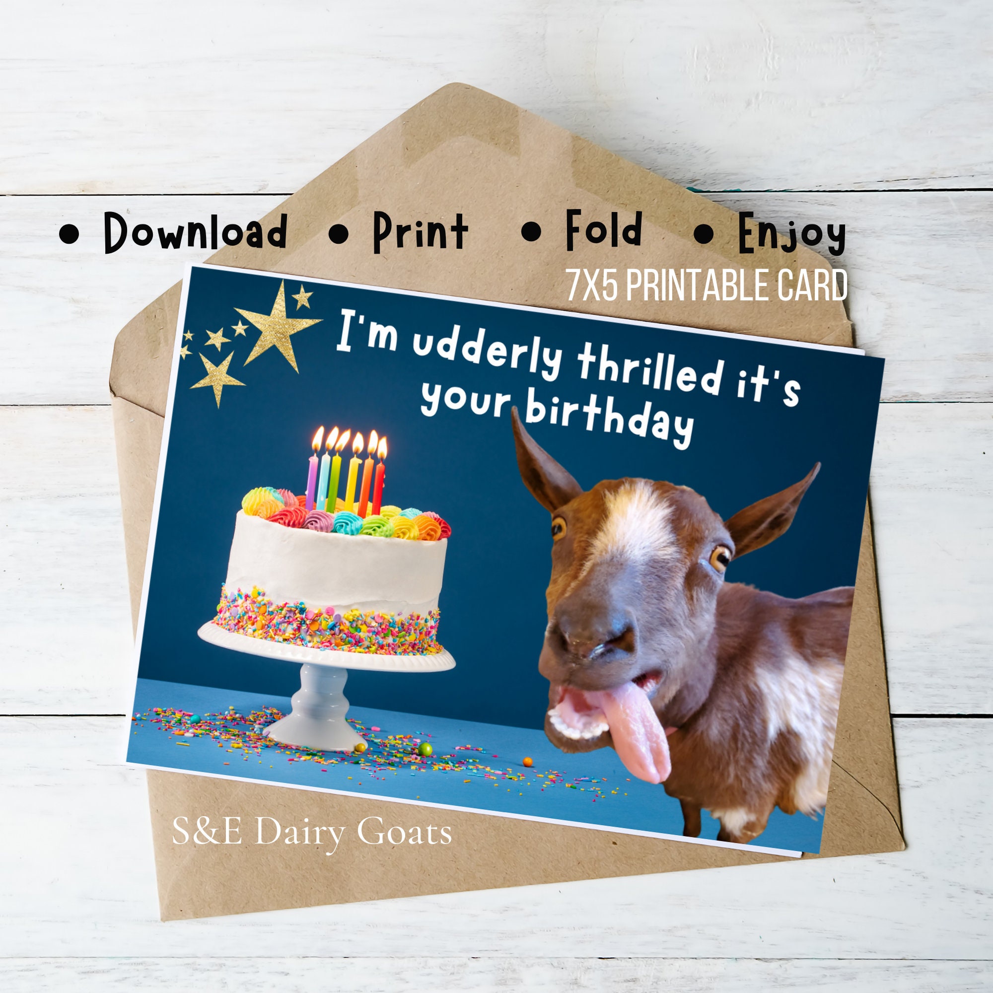 Goat Birthday Card Gifts With Goats Printable Goat Birthday - Etsy Australia
