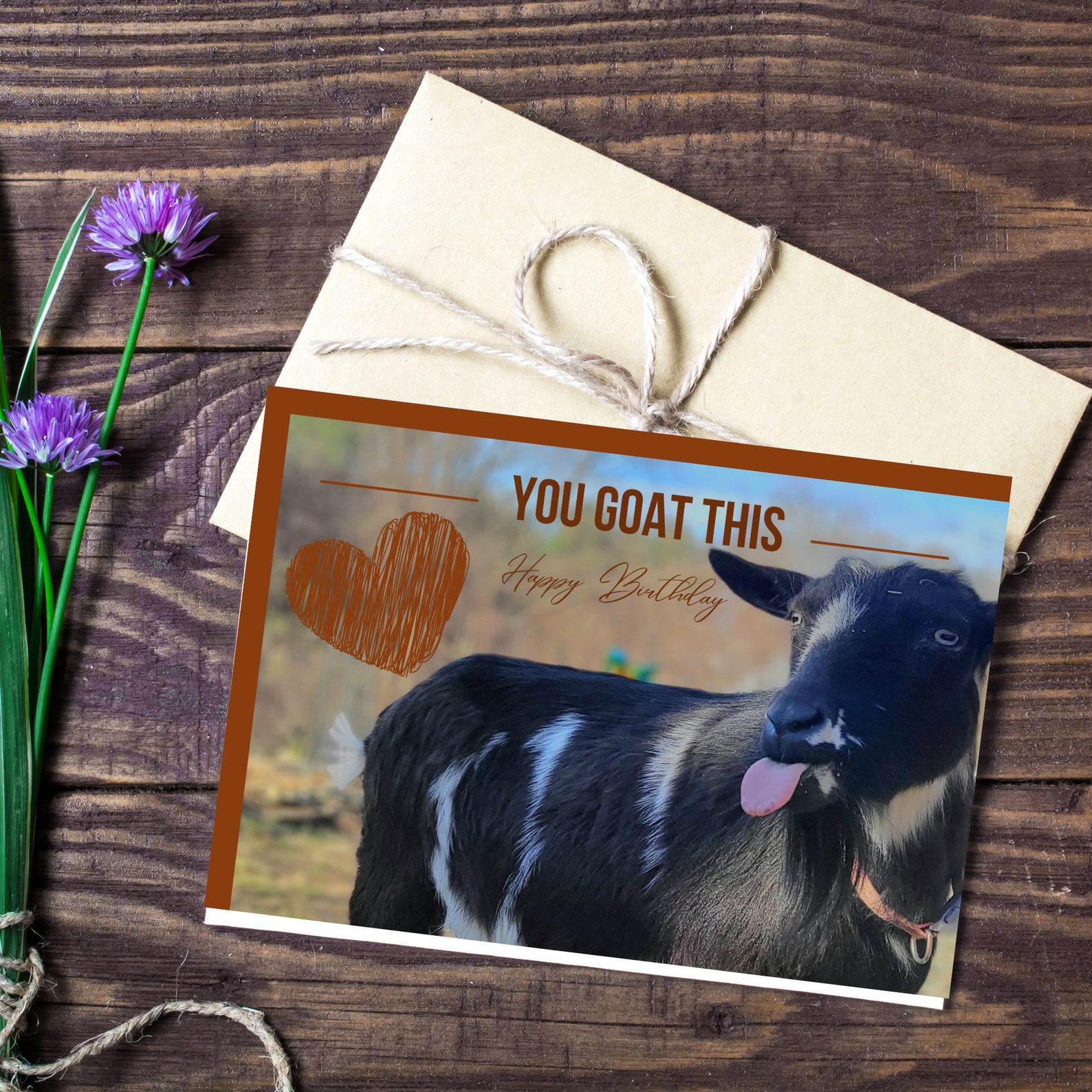 Goat Birthday Card, Gifts With Goats, Printable Goat Birthday Card