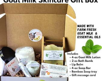 Mint Goat Milk Skincare Gift Set: Soap, Lotion, Bath Bomb & Lip Balm