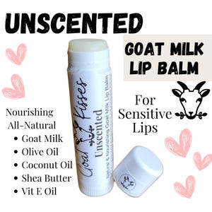 Unscented Goat Milk Lip Balm: Natural Shea Butter, Sensitive Skin