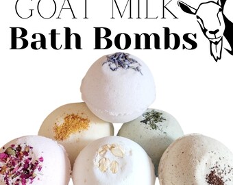 Goat Milk Bath Bombs for Sensitive Skin Scented with Essential Oils and Colored Naturally