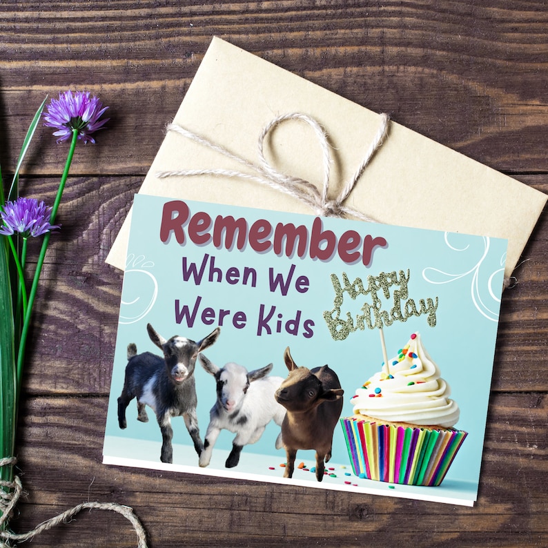 Goat Birthday Card Gifts With Goats Printable Goat Birthday Etsy