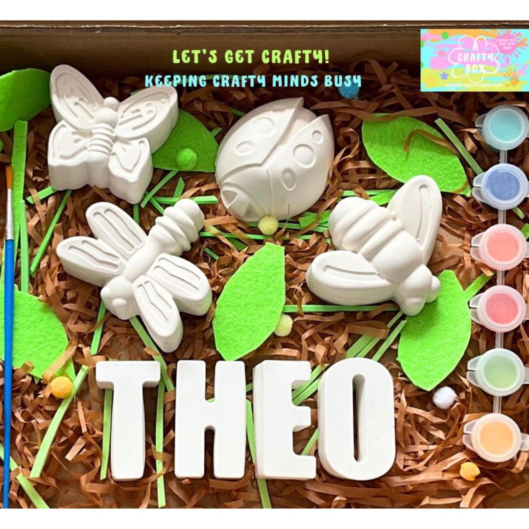Plaster Insect Kit Personalised Kids Bug Craft Kit: Paint Your Own Plaster Figures - Etsy UK