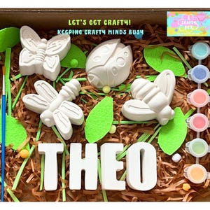 Personalised Kids Bug Craft Kit: Paint Your Own Plaster Figures