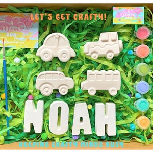 Personalised Paint Your Own Cars Craft Kit For Kids