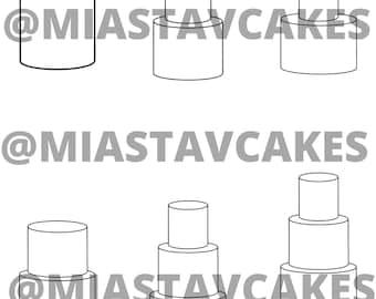 Cake Sketch Template - Procreate Template or Printable Template