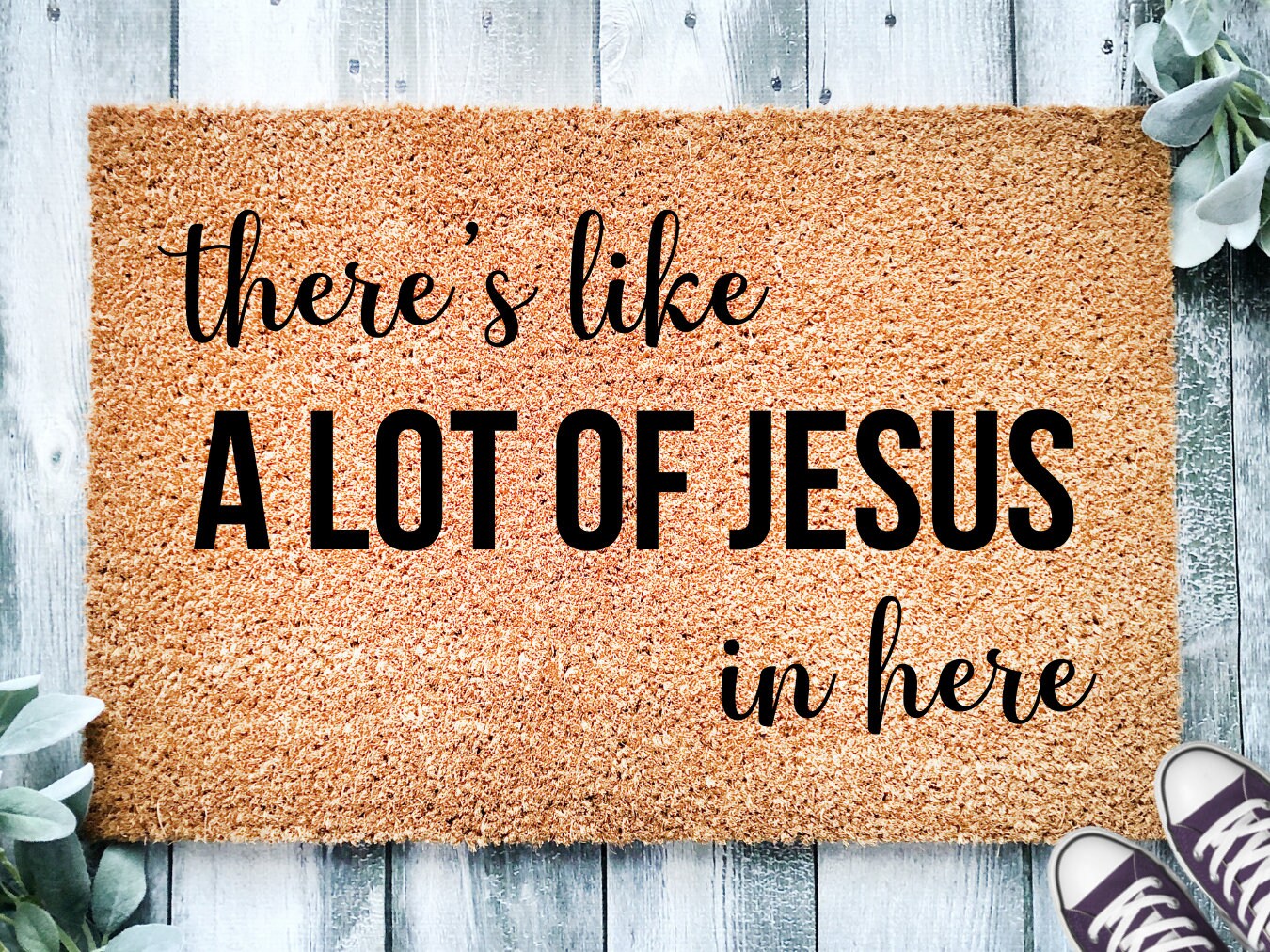 Bless this Home Winter Door Mat, Christian Home Door Mat