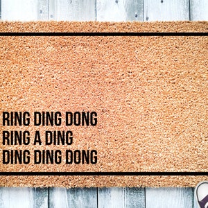 Ring Ding Dong Doormat, Hip Hop Dr Dre Door Mat V2, Funny Welcome Mat, Outdoor Coir Rug, Patio Mat, Housewarming Gift, Front Door Porch Mat