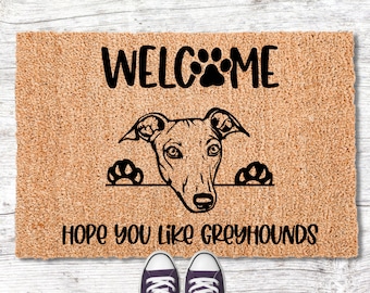Welcome Greyhound Door Hanger