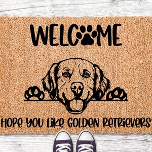 Golden Retriever Spoiled Dog Lives Here Indoor or Outdoor Mat 24x36 Bb1500jmat