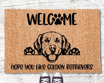 Golden Retriever Doormat, Hope You Like Golden Retrievers Welcome Mat,  Front Door Mat, Funny Dog Mom Rug Gifts, Housewarming Gift 