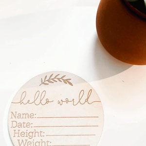 Rond de bois naissance/ Bébé/ Naissance/ Souvenir/Bohemeoracle