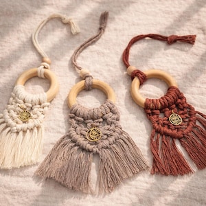 Macrame Essential Oil Diffuser – Luna Charm | 12 Natural Colors