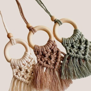 Macrame Essential Oil Diffuser – Luna Charm | 12 Natural Colors