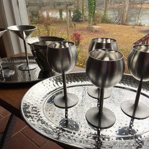 2 Kenar home hammered stainless steel platters