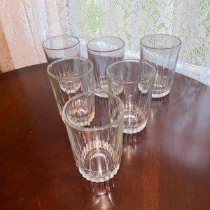 Aroroc France “lancer” clear, vertical cut 4 ounce juice glasses