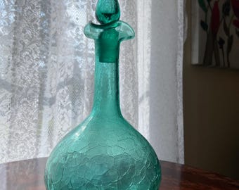 Blenko Art turquoise Glass 60’s Decanter