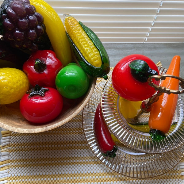 Vintage murano style glass fruit and vegetables ( priced individually)