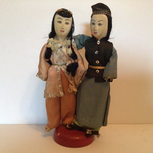 Antique Chinese silk face dolls