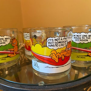 Vintage 1978 McDonald’s Garfield and Odie glass cups set of four