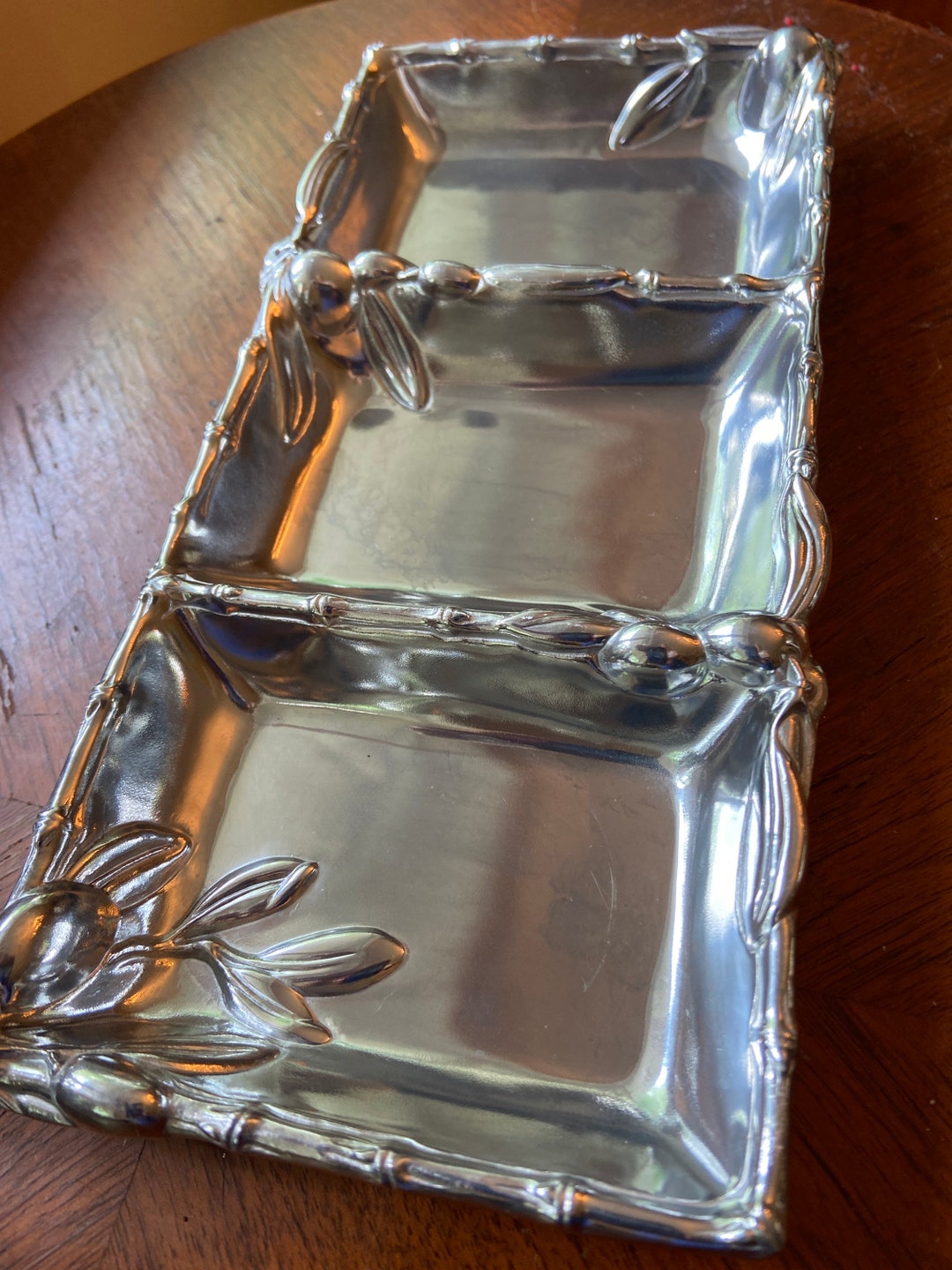 Plateau De Service Métal Argenté Double Anse - Style Arthur Court - Déco Chic
