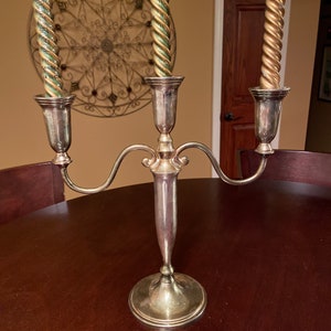 Godinger silver triple candle stick holder