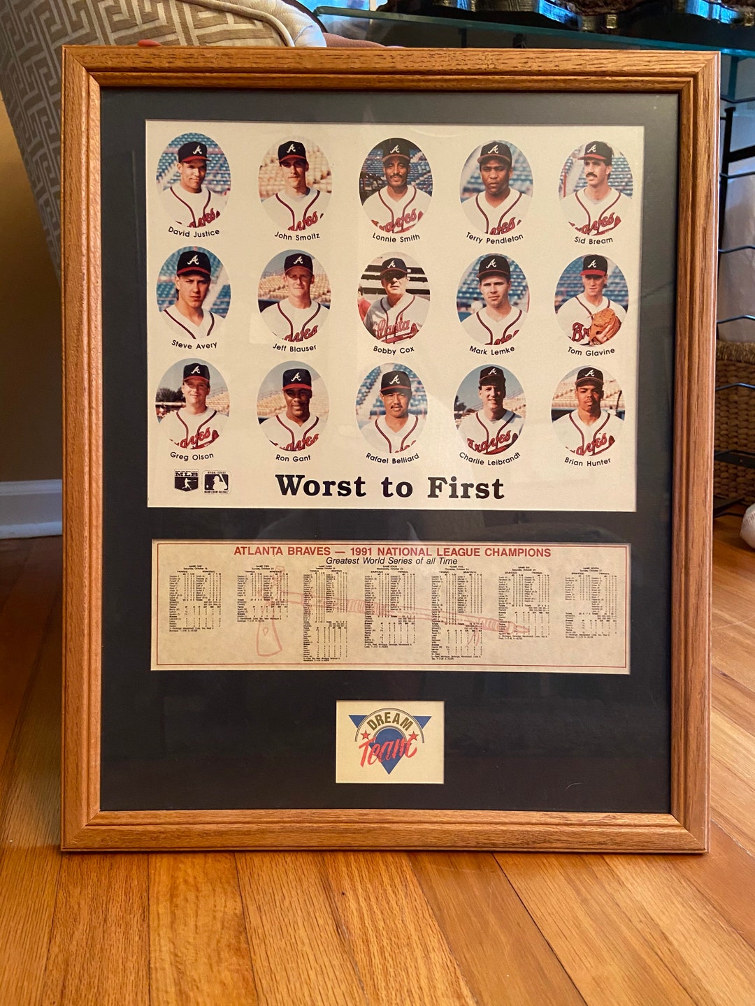 Atlanta Braves 1991 National League Champs “worst to First “ Framed and ...