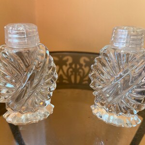 Vintage cut glass, crystal salt and pepper shakers