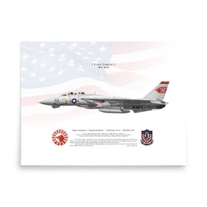 F-14A Tomcat 162592 VF1 Wolfpack | Side View | Navy Jet Fighter Aircraft Plane Litho Print Wall Art Poster