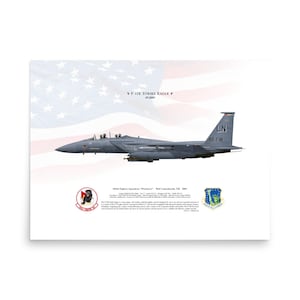 F-15E Strike Eagle 01-2004 494FS LN Lakenheath | Side View | Air Force USAF Fighter Jet Plane Litho Print Wall Art