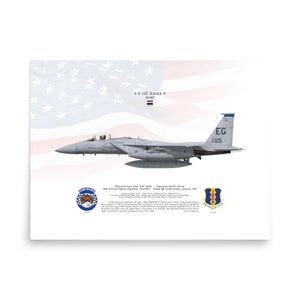 F-15C Eagle 85-0125 Desert Storm 58TFS | Side View | Air Force USAF Fighter Jet Plane Litho Print Poster Wall Art
