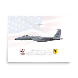 F-15C Eagle 81-0040 67FS ZZ Kadena | Side View | Air Force USAF Fighter Jet Plane Litho Print Wall Art
