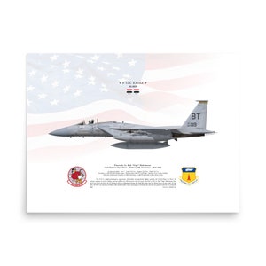 F-15C Eagle 84-0019 53FS BT Bitburg | Side View | Air Force USAF Fighter Jet Plane Litho Print Poster Wall Art