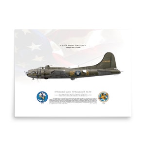 B-17F Flying Fortress “Memphis Belle” 41-24485 324BS | Side View | USAAF Bomber Plane Aircraft Litho Print Wall Art Poster