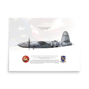 B-26C Marauder “Barracuda” 42-107666 495BS | Side View | USAAF Bomber Plane Aircraft Litho Print Wall Art Poster