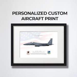 Custom Personalized Military Aircraft Poster Print | Side View | Military Air Force Navy Marines | Fighter Jet Plane Litho Print Wall Art