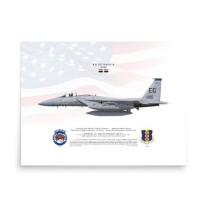 F-15C Eagle 85-0105 Desert Storm 58TFS | Side View | Air Force USAF Fighter Jet Plane Litho Print Poster Wall Art