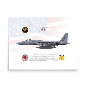 F-15C Eagle 84-0025 53FS SP Bitburg | Side View | Air Force USAF Fighter Jet Plane Litho Print Wall Art