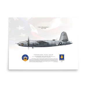 B-26 Marauder “Fury” 40-1415 19BS | Side View | USAAF Bomber Plane Aircraft Litho Print Wall Art Poster